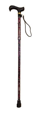 Plooibare wandelstok BLOEM ZWART 85 cm - 95 cm