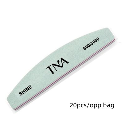 shiner &amp; polish nail filer 600/3000 20pcs - Half moon