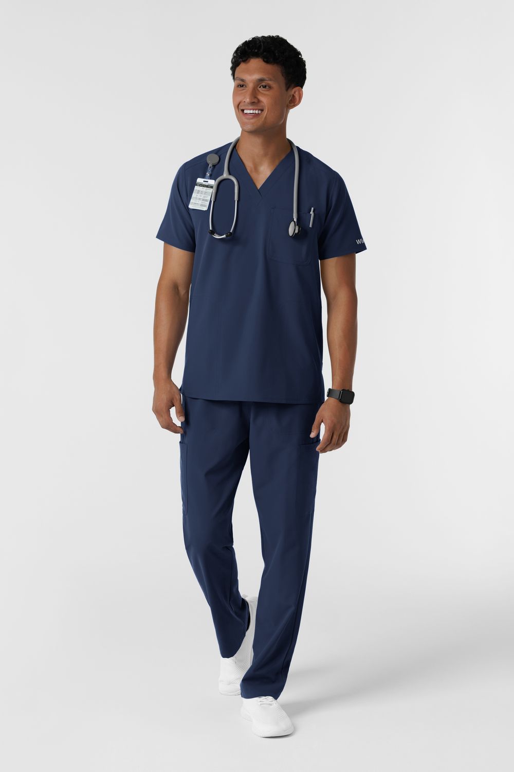 Casacca uomo 6380 scollo a V navy blue