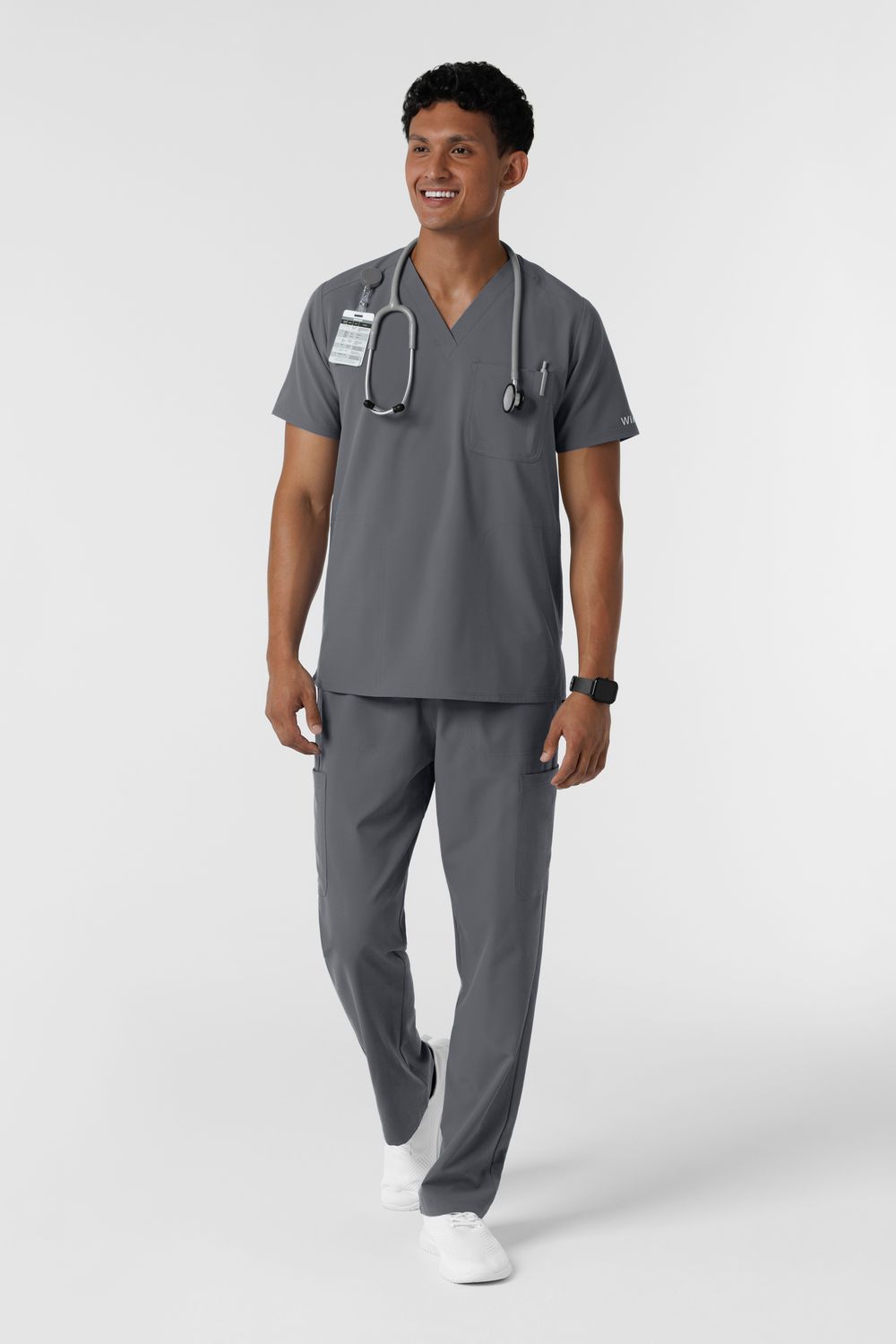Casacca uomo 6380 scollo a V pewter