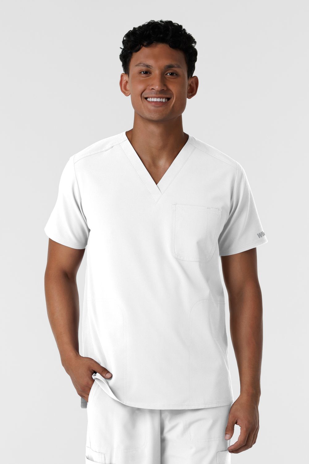 Casacca uomo 6380 scollo a V white