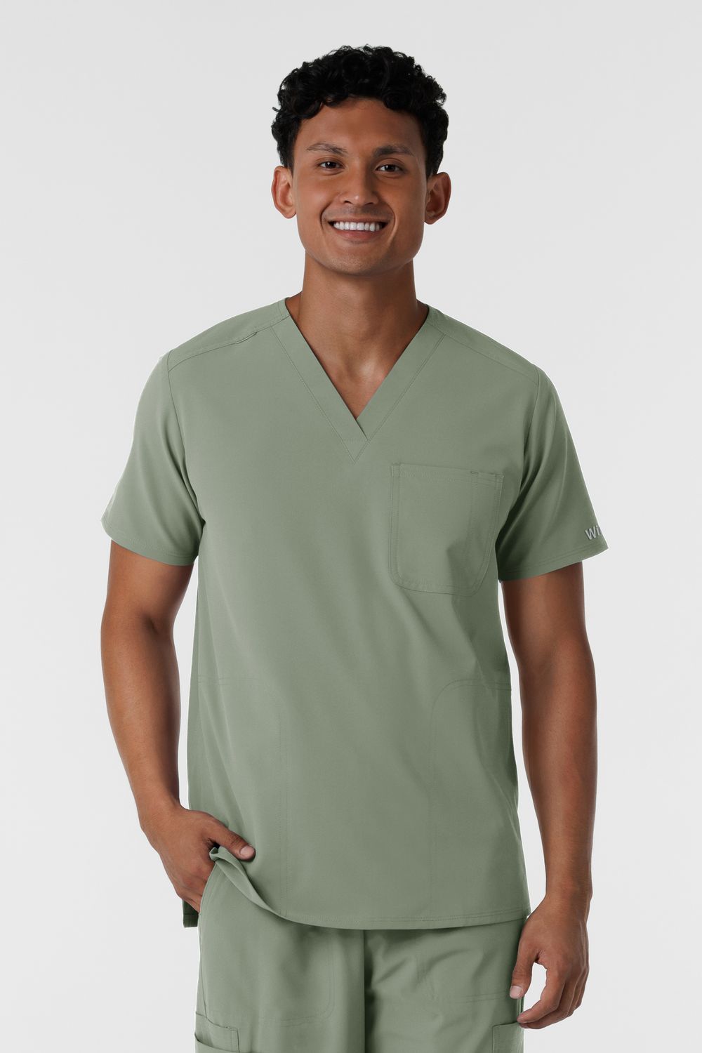 Casacca uomo 6380 scollo a V sage