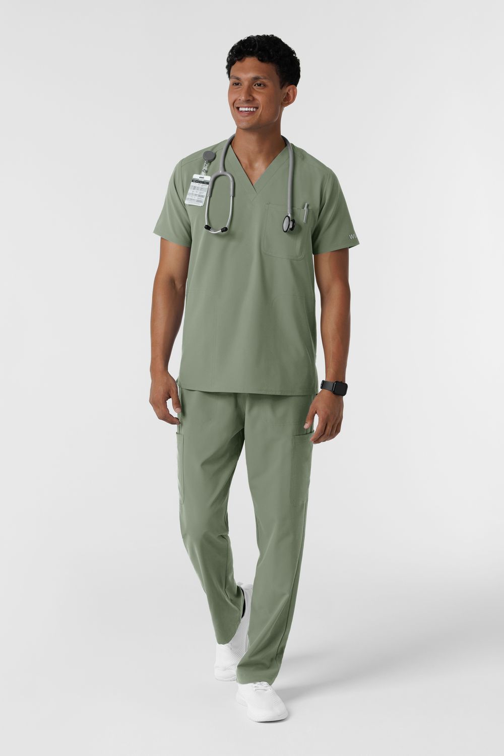 Casacca uomo 6380 scollo a V sage