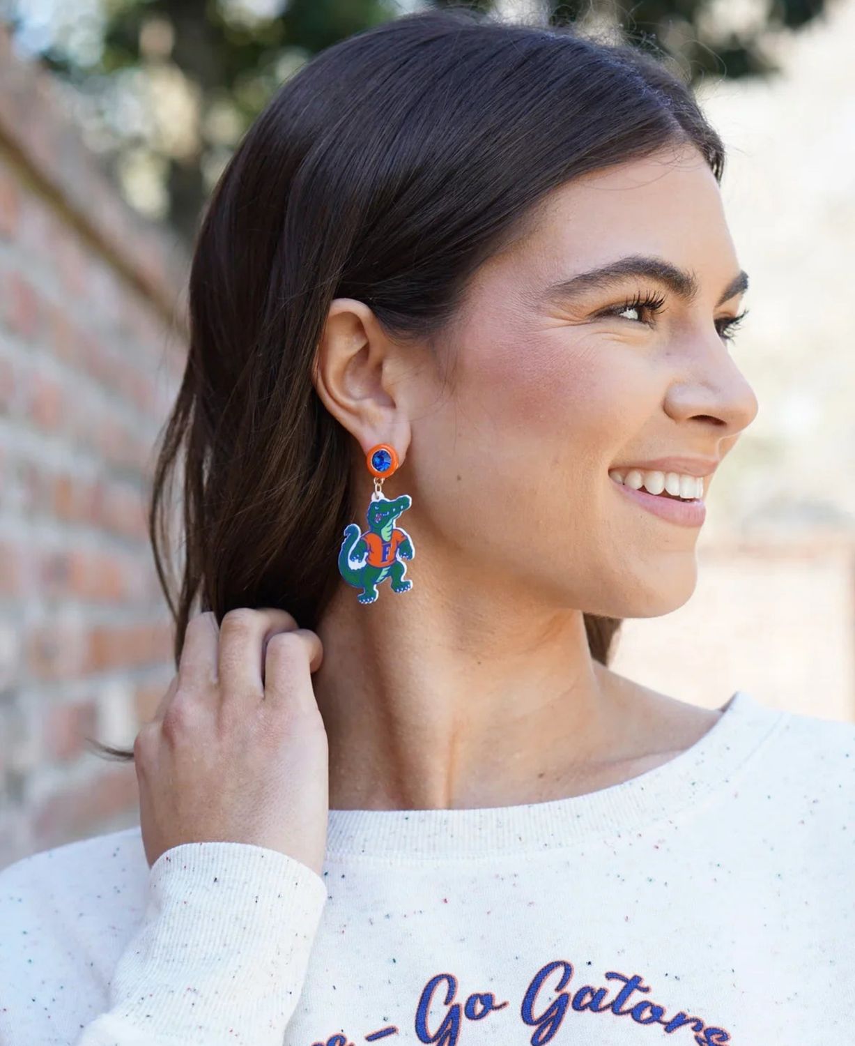 Florida Albert Gator Resin Mascot Earrings