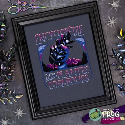 Cosmic Plant Book by Fine Frog Stitching 2026 Celestial Colors Collection Small Printed Cross Stitch pattern
