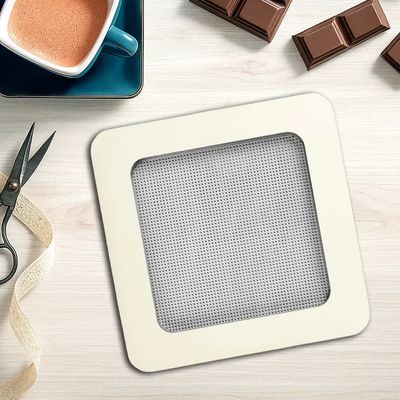 White magnetic embroidery frame 10cm x 10cm or 3.9"x3.9" by Wonderland Crafts Wooden Hoop Frame on magnets