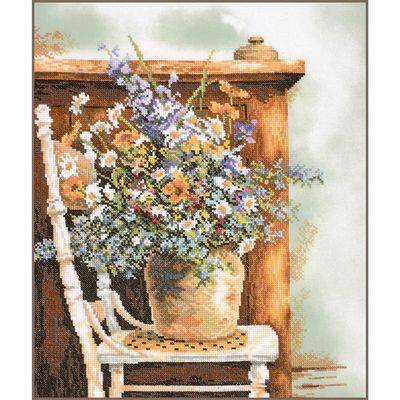 Floral vintage art by Lanarte 2026 Home and Garden Collection Counted Cross Stitch kit