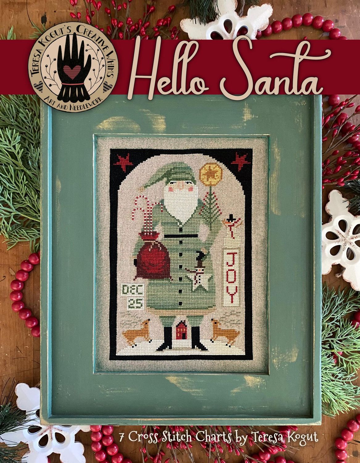Hello Santa by Teresa Kogut's Creative Whims 2024 Counted cross stitch Sampler Book