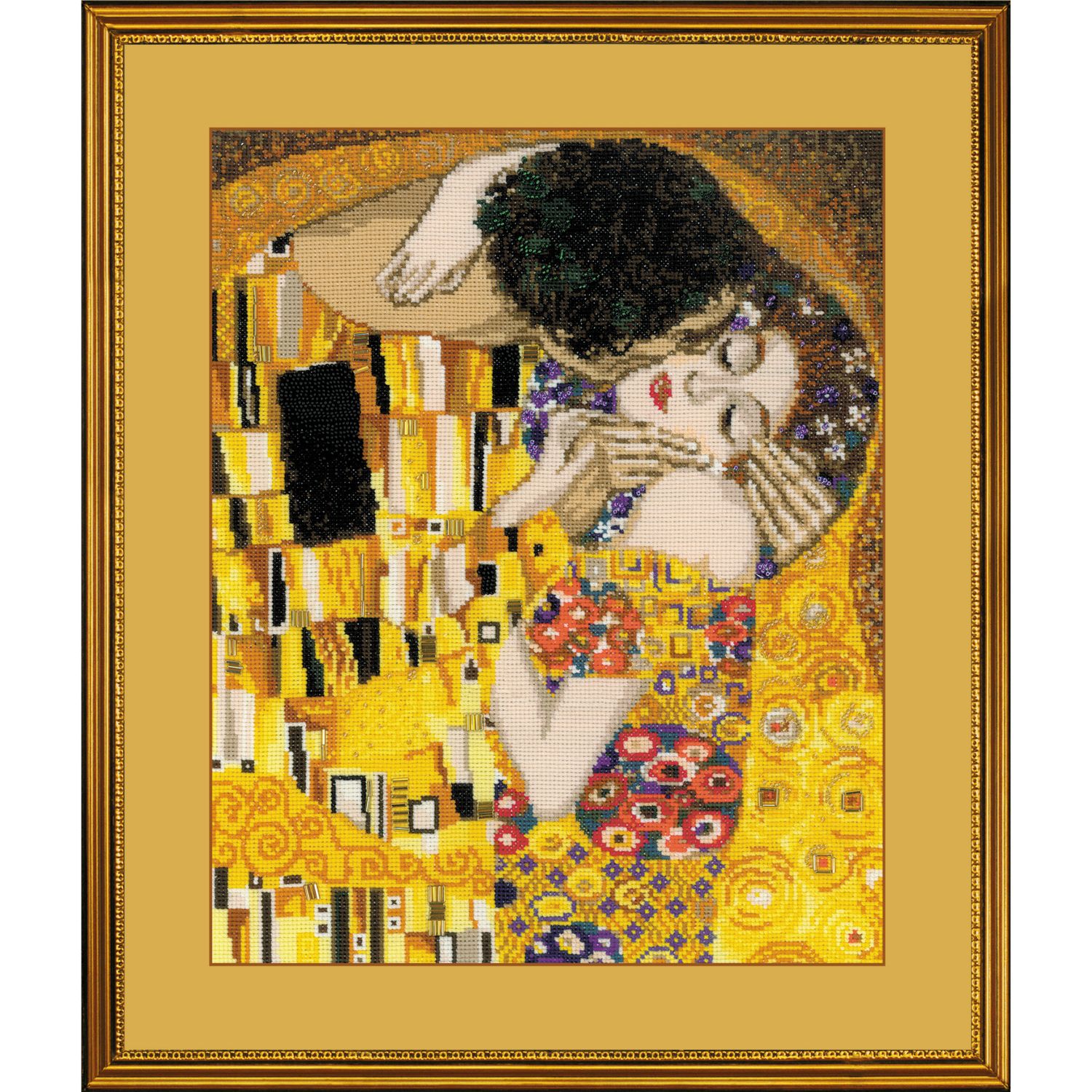 The Kiss by Riolis 2016 after Klimt's painting Museum Collection Counted cross stitch kit