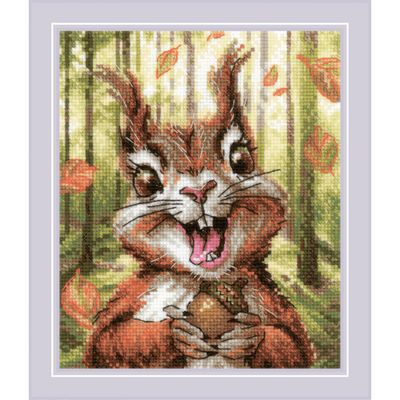 Nutty Delight by Riolis 2024 Counted cross stitch kit with wool thread