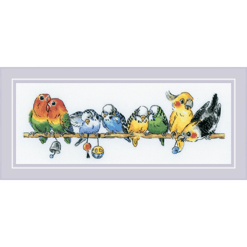 Parrots by Riolis 2025 Counted cross stitch kit with wool thread