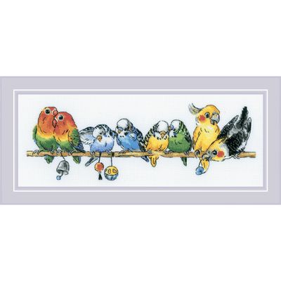 Parrots by Riolis 2025 Counted cross stitch kit with wool thread