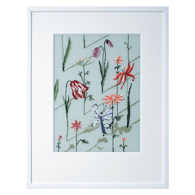 Butterfly in the flower garden (Schmetterling im Blumengarten) by Acufactum Spring &amp; Summer Collection Counted cross-stitch kit