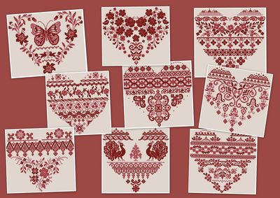 Les Coeurs (Hearts) by Reflets de Soie 2025 Counted cross stitch pattern