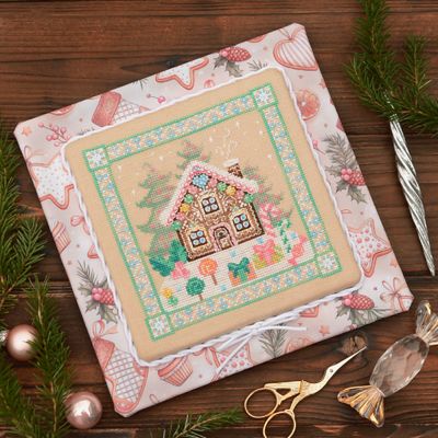 Gingerbread house by Tela Artis Cross stitch embroidery kit