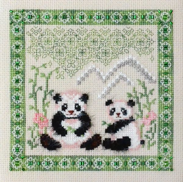 Cute pandas by Tela Artis Cross stitch embroidery kit