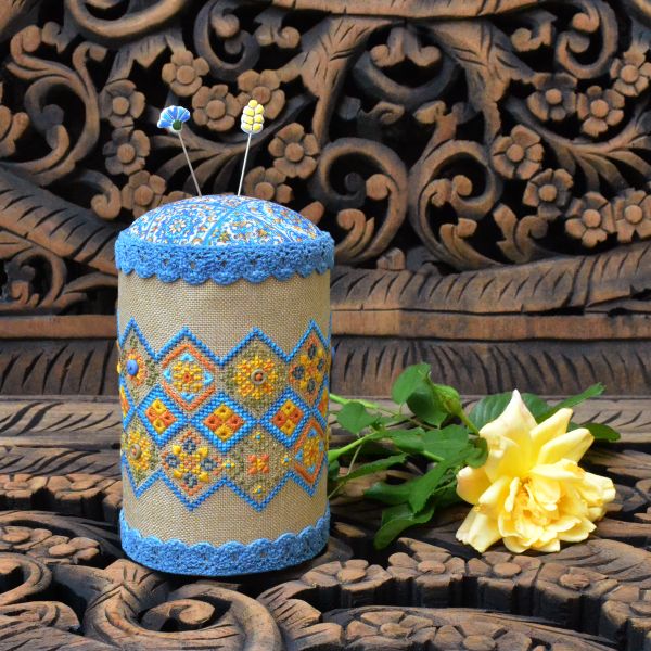 Kaleidoscope of Sky and Sun by Tela Artis Cross and decorative stitches embroidery kit