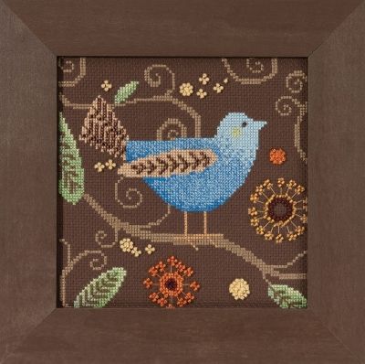 Blue Bird by Mill Hill 2018 Out on a Limb Series Debbie Mumm Collection Beaded counted cross stitch kit