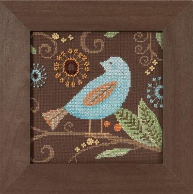 Aqua Bird by Mill Hill 2018 Out on a Limb Series Debbie Mumm Collection Beaded counted cross stitch kit