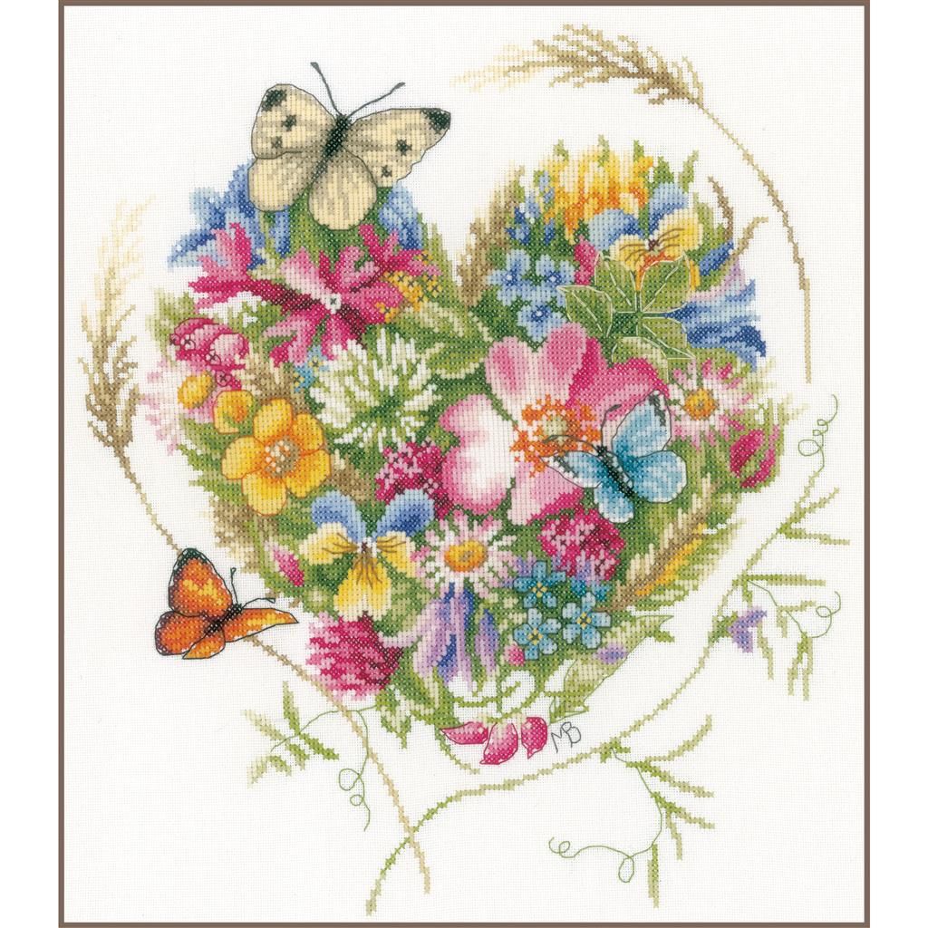 A heart of flowers by Lanarte 2025 Marjolein Bastin Collection Floral Counted Cross Stitch kit