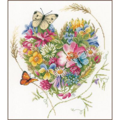 A heart of flowers by Lanarte 2025 Marjolein Bastin Collection Floral Counted Cross Stitch kit