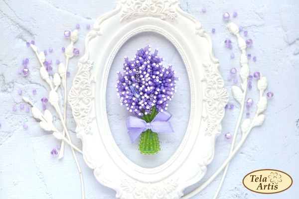 Lavender by Tela Artis Bead Embroidery Kit for making accessory (brooch)