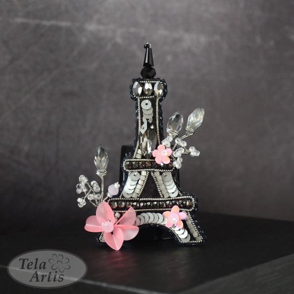 La tour Eiffel by Tela Artis Bead Embroidery Kit for making accessory (brooch)
