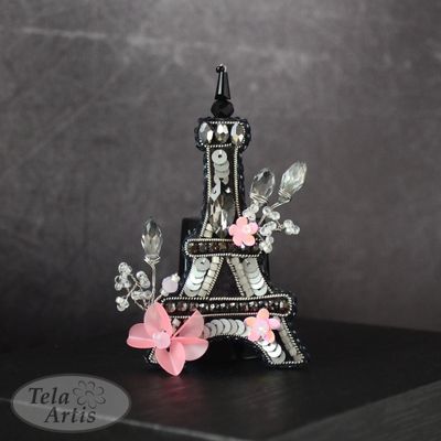 La tour Eiffel by Tela Artis Bead Embroidery Kit for making accessory (brooch)