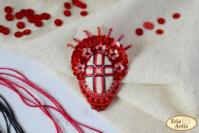 Thread girl Victory by Tela Artis Bead Embroidery Kit for making accessory (brooch)
