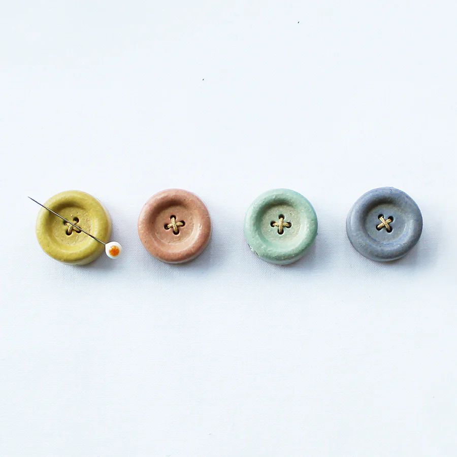 Shigaraki Ware Button Magnet by Cohana Ceramic Magnet for Needle Rest