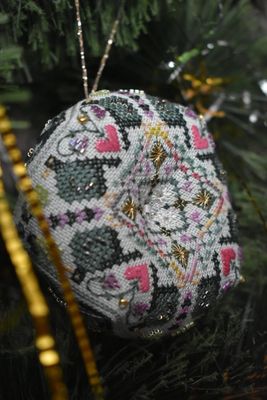 Day One: A partridge in a pear tree by MilleFleur 2025 12 days of Christmas Series Cross Stitch Pattern, Embellishment Pack