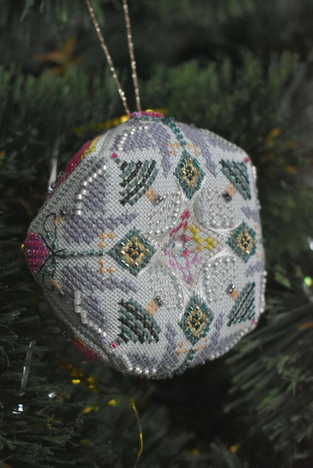 Day Two: Turtle doves by MilleFleur 2025 12 days of Christmas Series Cross Stitch Pattern, Embellishment Pack