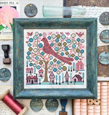 Dot the Bird by Kathy Barrick 2026 Exclusive for Nashville Needlework Market 2026 Counted cross stitch pattern