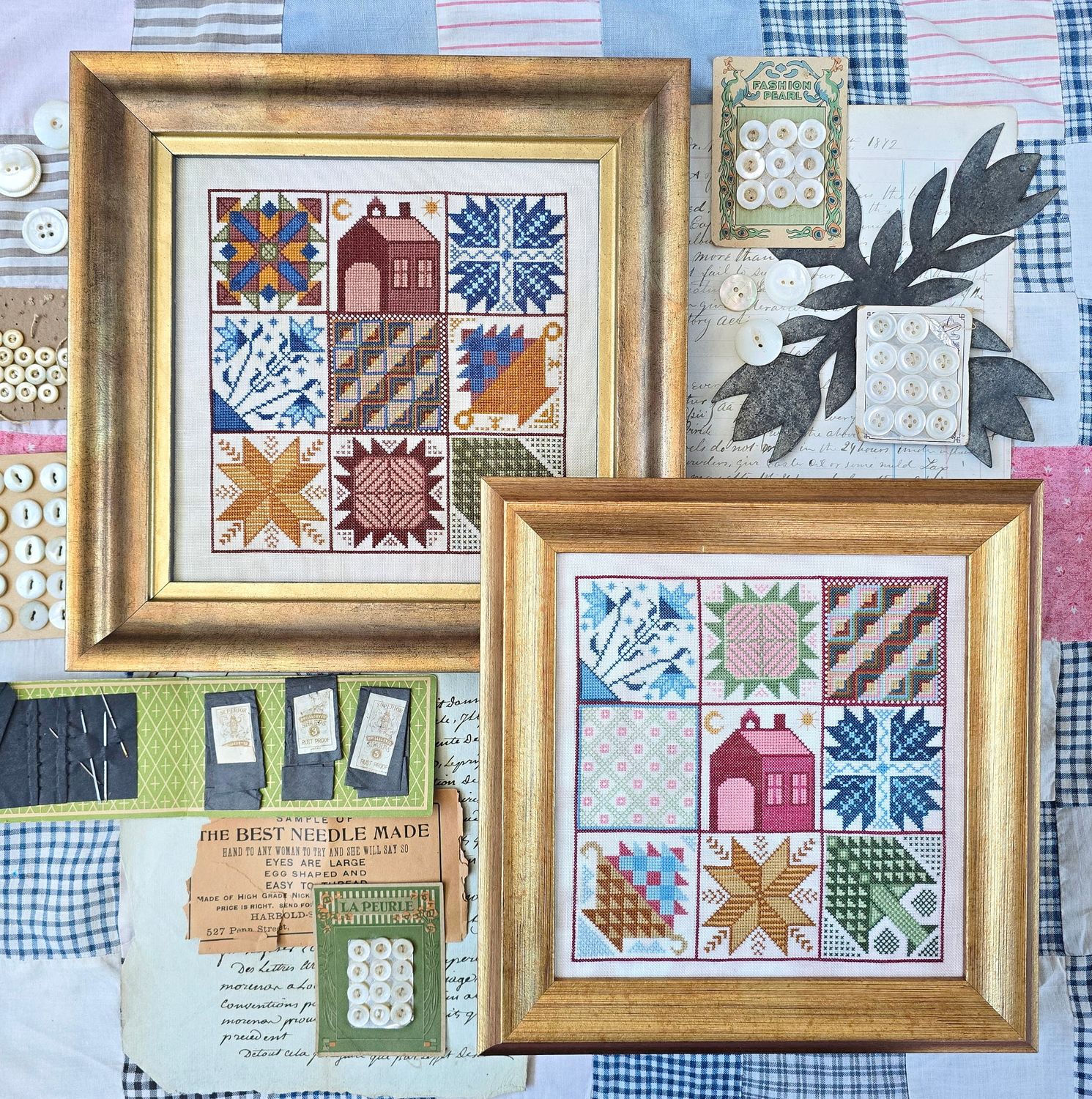 Quilt Squares by Kathy Barrick 2026 Exclusive for Nashville Needlework Market 2026 Counted cross stitch pattern