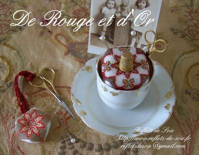 Red and Gold (De Rouge et d'Or) by Reflets de Soie 2026 Micro-Beaded Embroidery Pattern with Thread Conversion