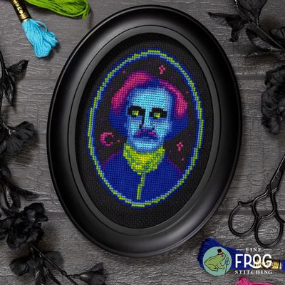 Edgar Allan Glow by Fine Frog Stitching 2026 Printed Counted Cross Stitch pattern
