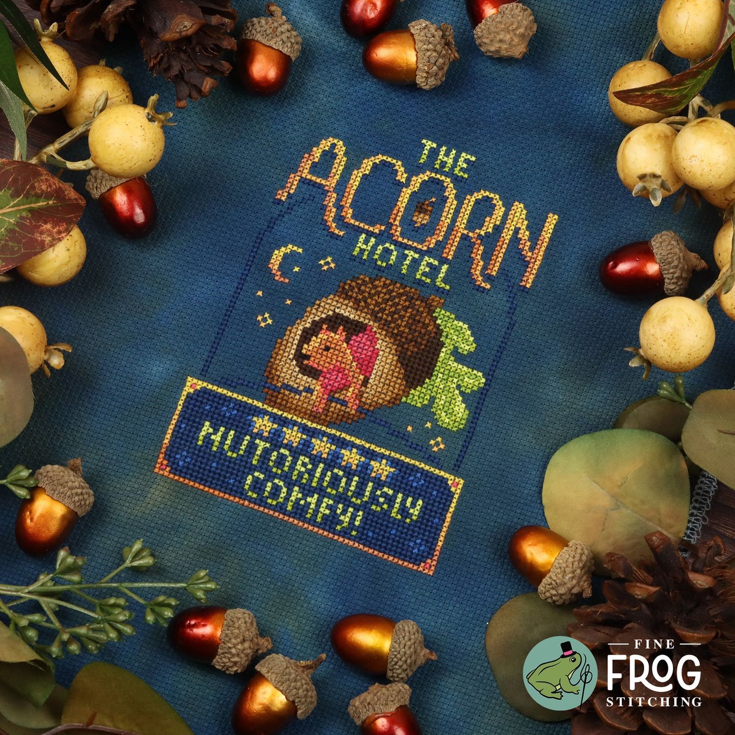 Acorn Hotel by Fine Frog Stitching Small Printed Cross Stitch pattern