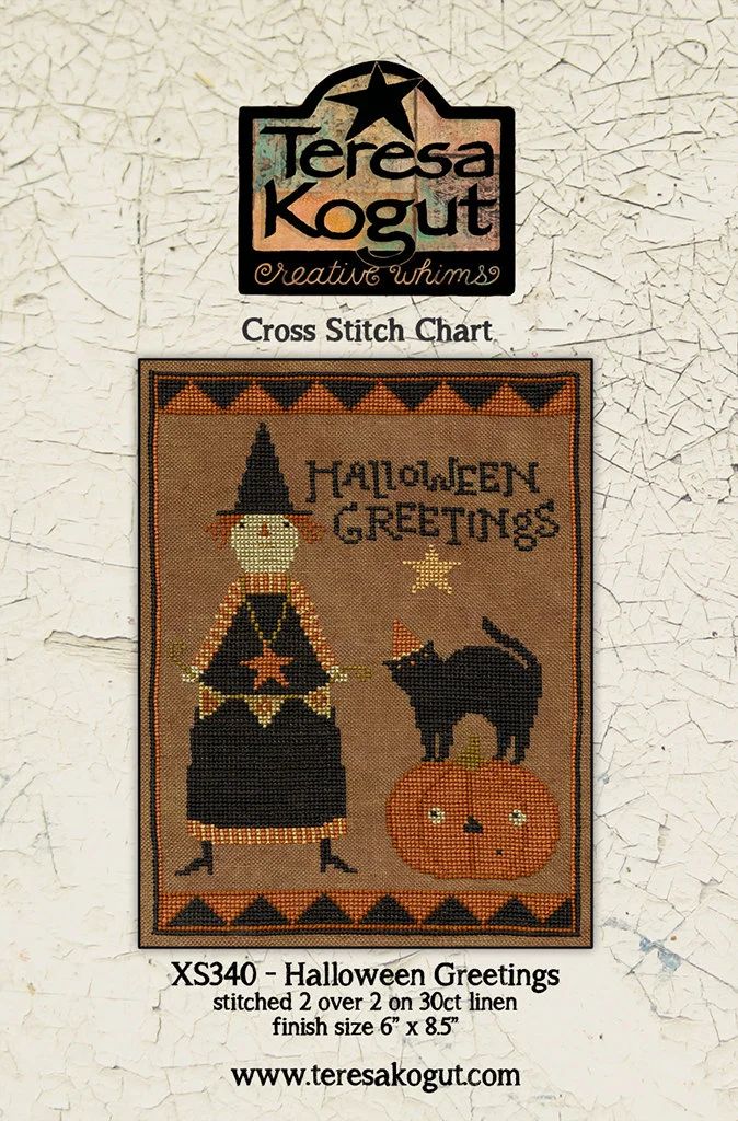 Halloween Greetings by Teresa Kogut's Creative Whims Counted cross-stitch pattern