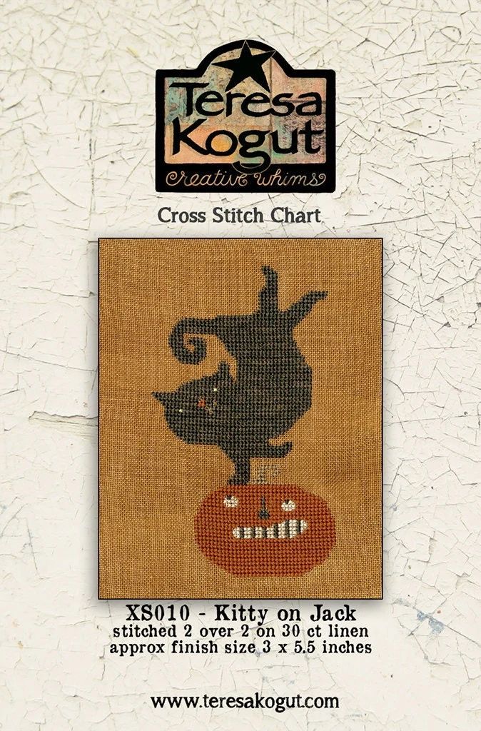 Kitty on Jack by Teresa Kogut's Creative Whims Counted cross-stitch pattern