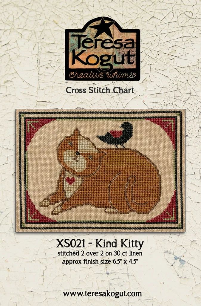 Kind Kitty by Teresa Kogut's Creative Whims Counted cross-stitch pattern