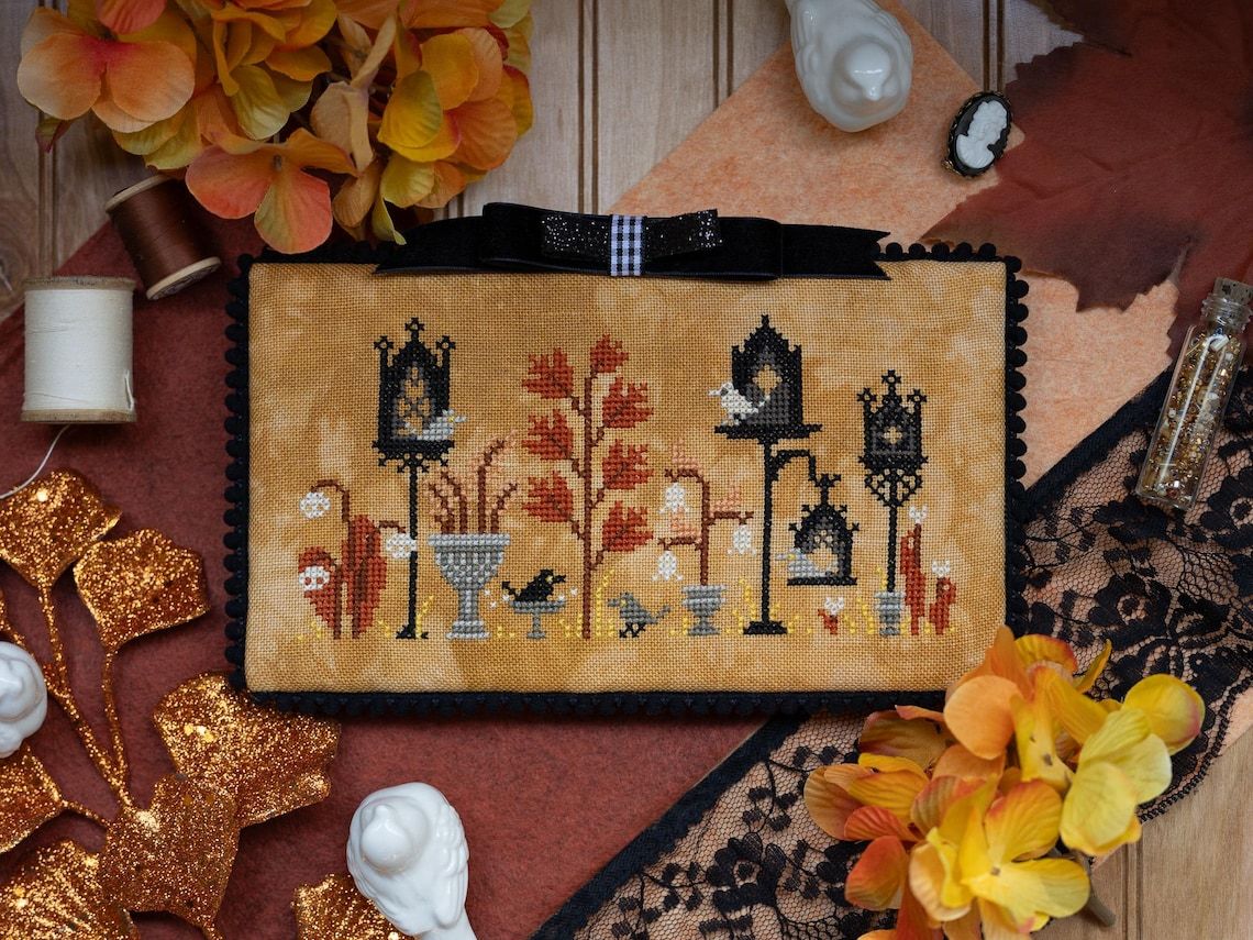 Gothic Birdhouses by Sprouting Lupine 2025 Printed counted cross-stitch pattern