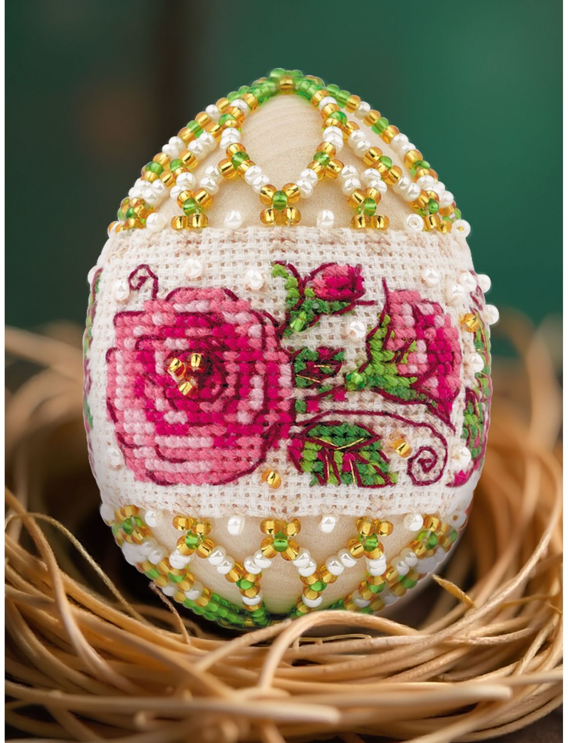 Roses - Easter Egg by Riolis Needlework Beading Kit