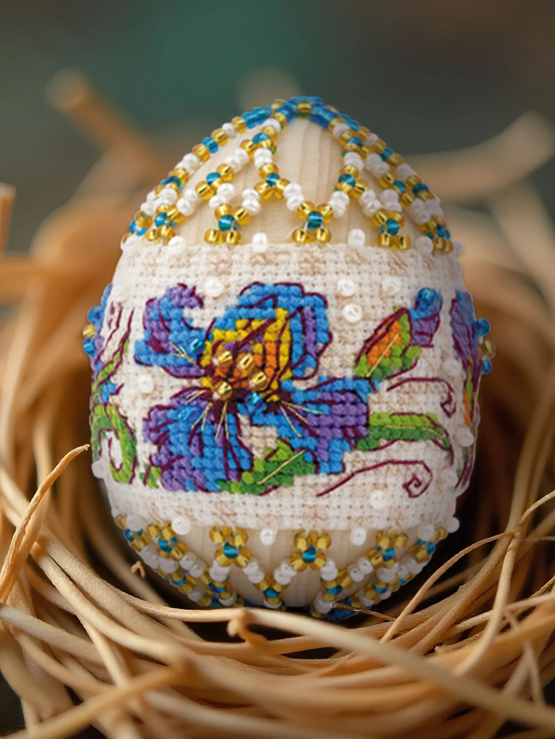 Irises - Easter Egg by Riolis Needlework Beading Kit