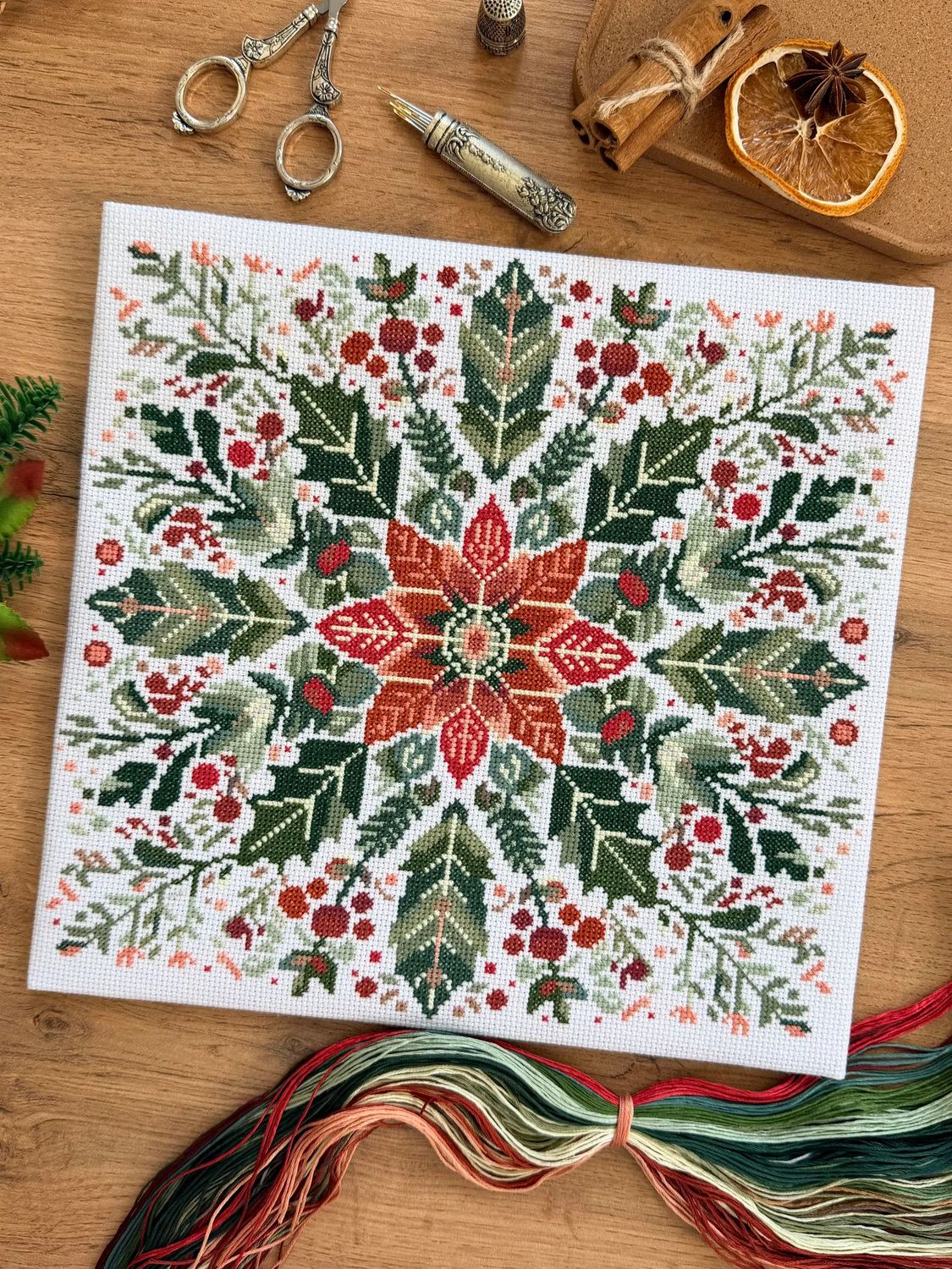Poinsettia by World of Cross Stitch (Mir Vyshivki) Counted cross stitch kit