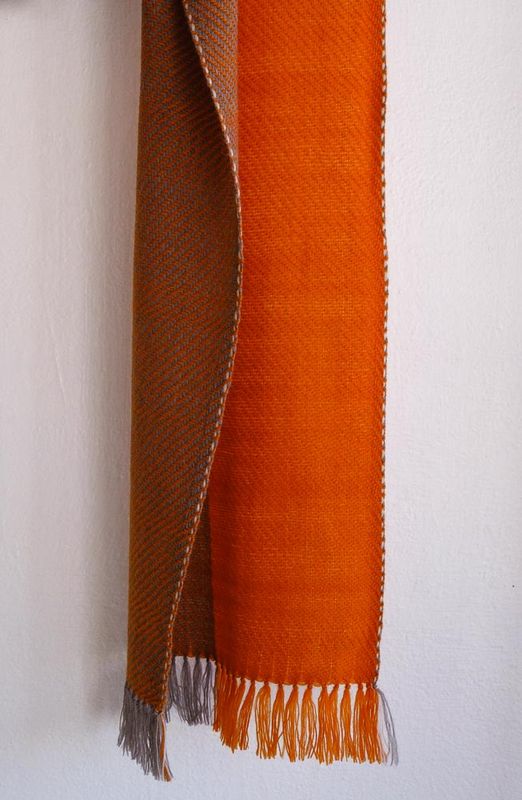 Woollen Scarf Dyed With Tea and Tesu Flowers