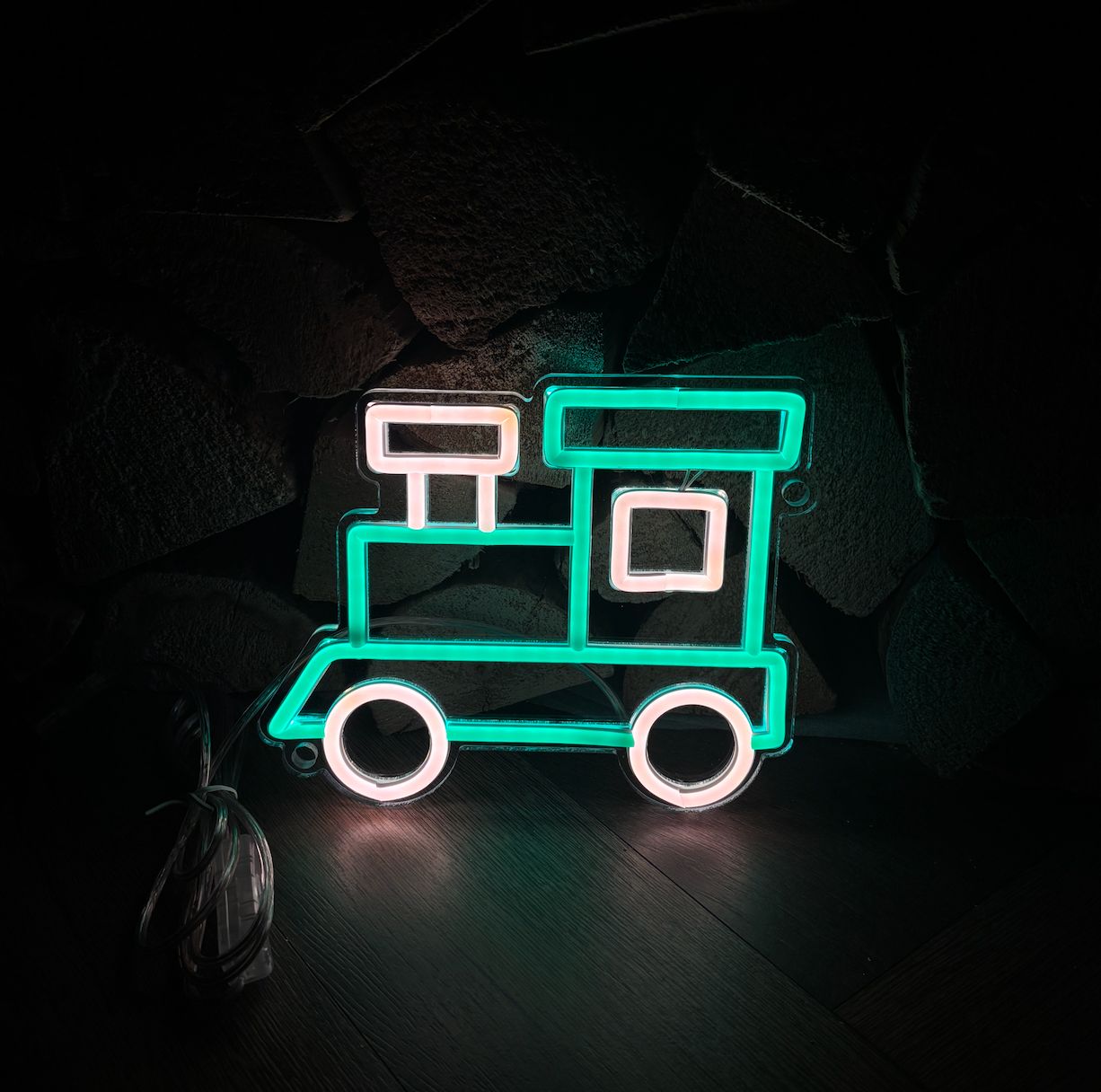 Green Train LED Neon Sign Green Train LED Neon Sign