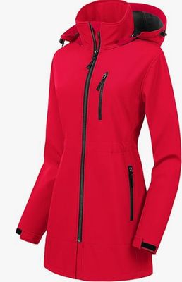 CREATMO US Women's Lightweight Waterproof Long Softshell Tactical Jacket Fleece Lined Windbreaker