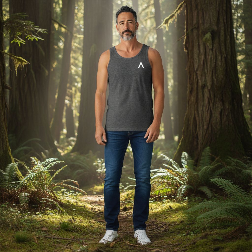 AXLE Mens Singlet Dark Grey with AXLE A White