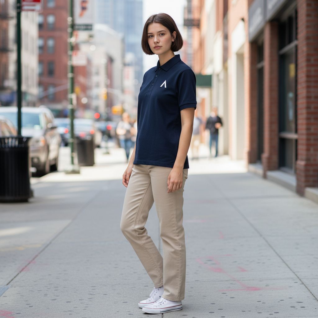 AXLE Ladies Polo Shirt Navy with White AXLE A