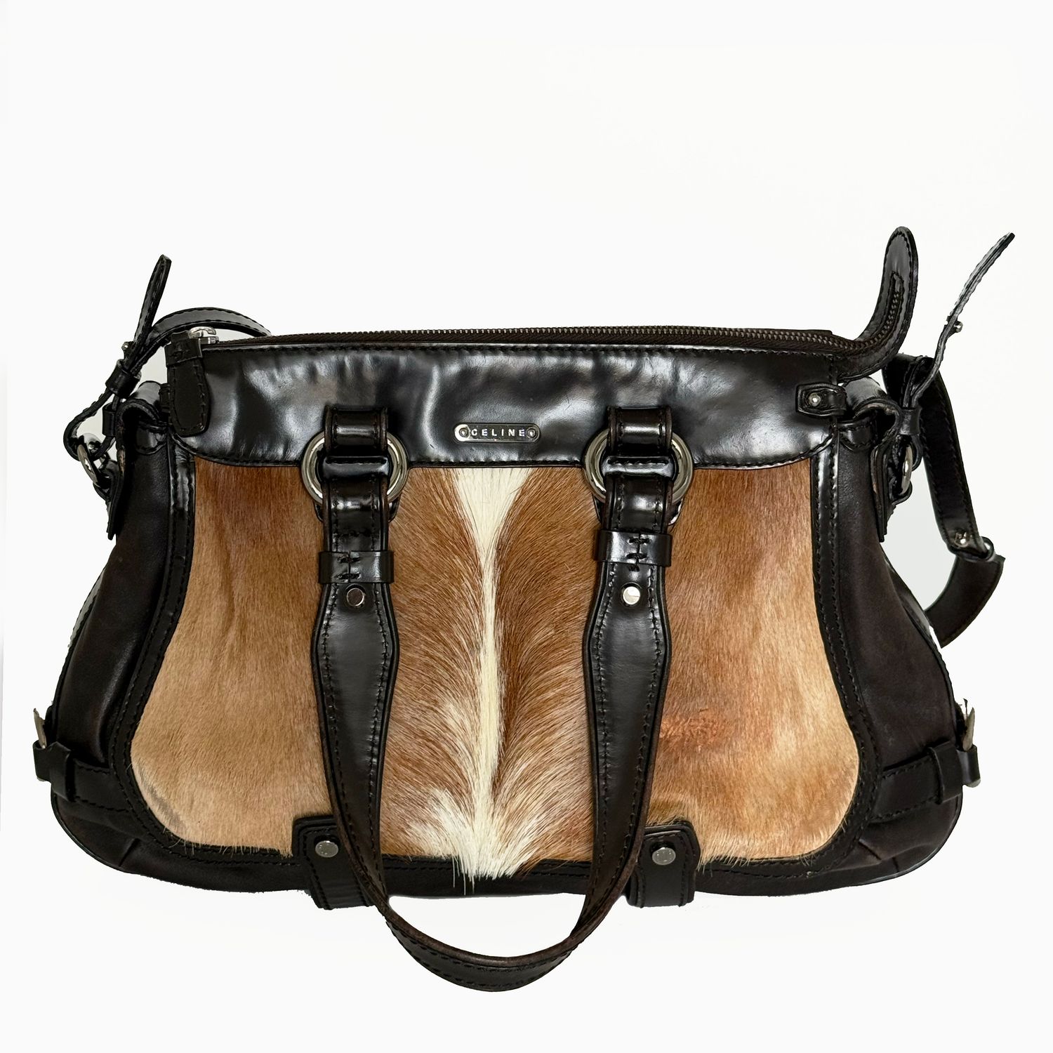 CELINE BROWN BY IVANA OMAZIC MOHAWK FUR BAG